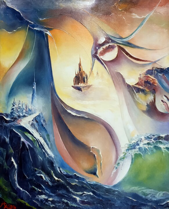 LA GOUTTE QUI FAIT 绘画, 28.7x23.6 in
