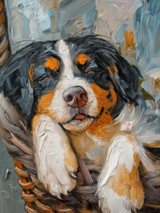 数字艺术 标题为“Cute puppy” 由Ekaterina Larina, 原创艺术品, 数字油画