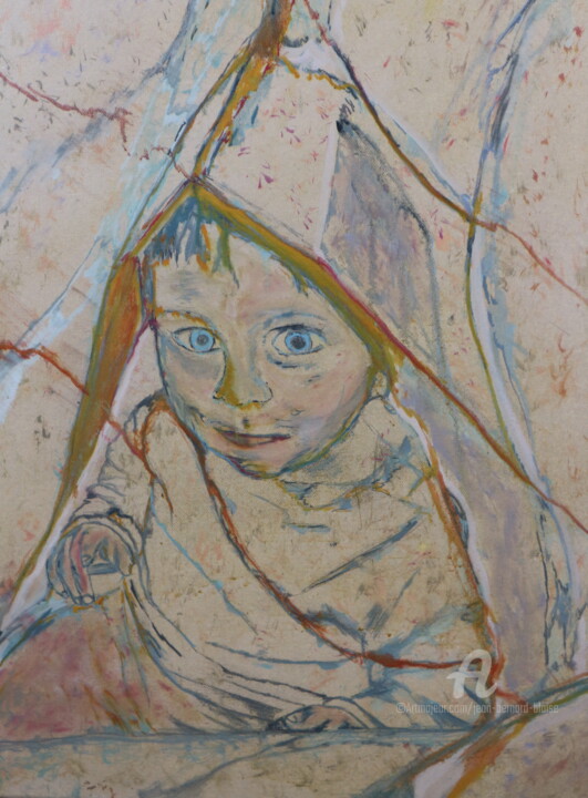 regard d'enfant 绘画, 31.5x23.6 in