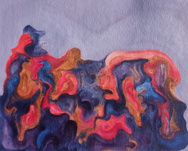 In Blue Wadi 绘画, 15.8x19.7 in