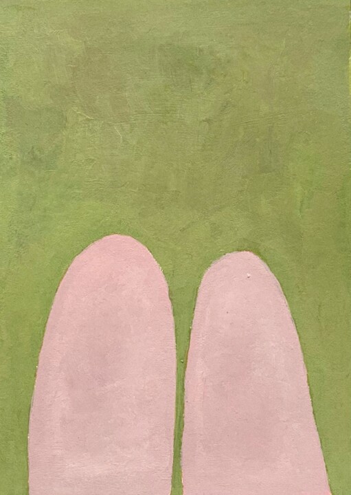 「Green and pink oil…」というタイトルの絵画 Tina Shenkによって, オリジナルのアートワーク, オイル
