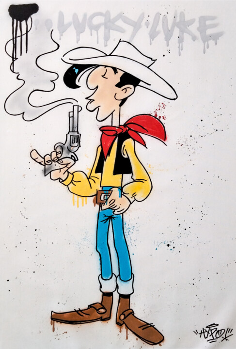 Lucky Luke #4 绘画, 39.4x27.6 in