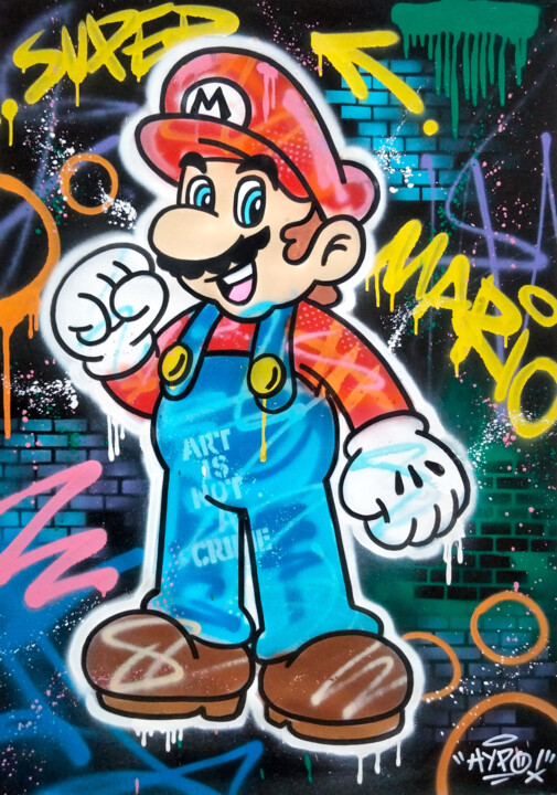 Super Mario - Graffiti Island 绘画, 39.4x27.6 in