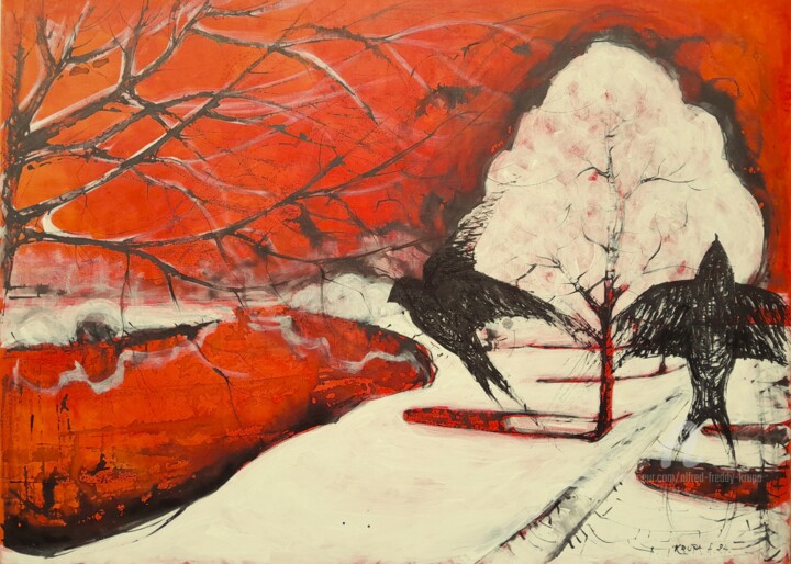 绘画 标题为“The first snow of 2…” 由Alfred Freddy Krupa, 原创艺术品, 丙烯