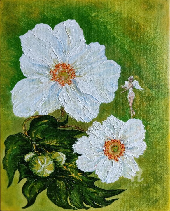 Painting titled "34, Anemone, series…" by Volodymyr Chukhas, Original Artwork, Oil