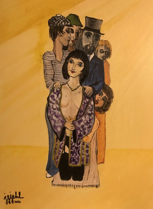 convoitise 绘画, 18.5x13 in