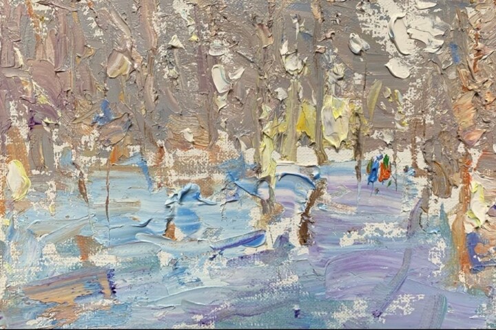 Snow scene in light Pittura, 7x10 in