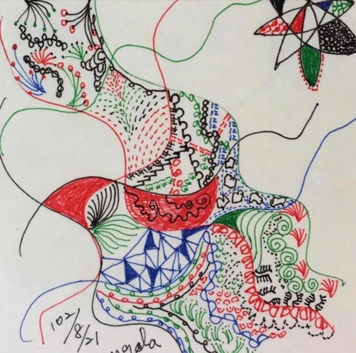pregnant woman 绘画, 3.9x3.9 in