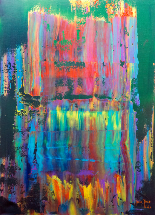 Painting titled ""COLORFUL ABSTRACTI…" by Paweł Jagła, Original Artwork, Acrylic