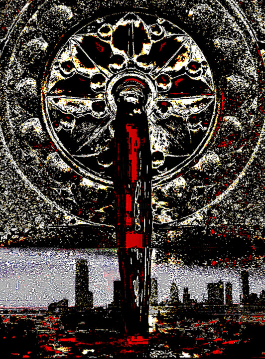 Fountain at City Hall 3c9e3 摄影, 40x29.6 in
