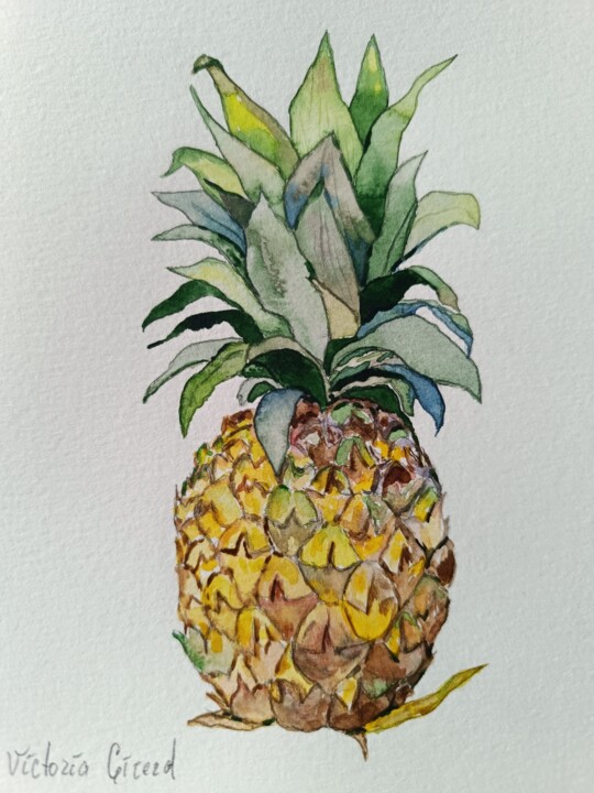 Ananas 绘画, 7.7x5.8 in