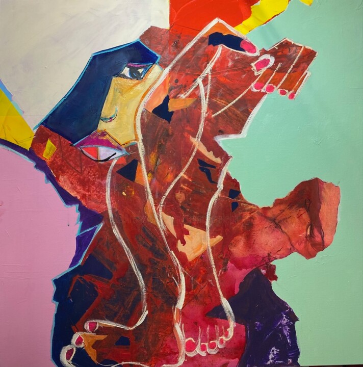 REGARD INDISCRET D'UNE FEMME 绘画, 39.4x39.4 in