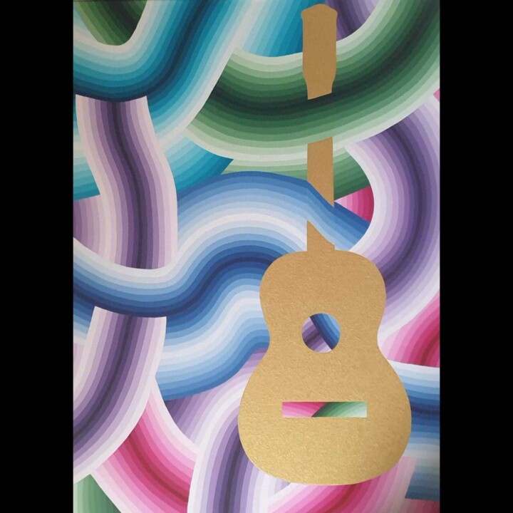 guitarra 绘画, 31.5x27.6 in