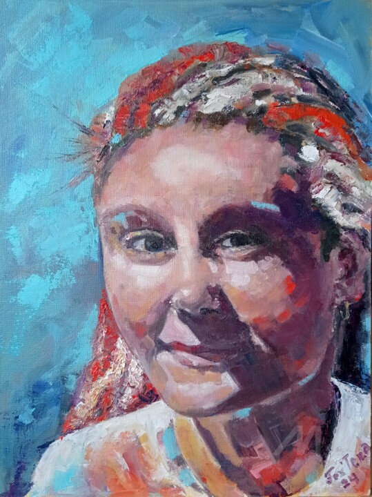 Girl with dreadlocks 绘画, 15.8x11.8 in
