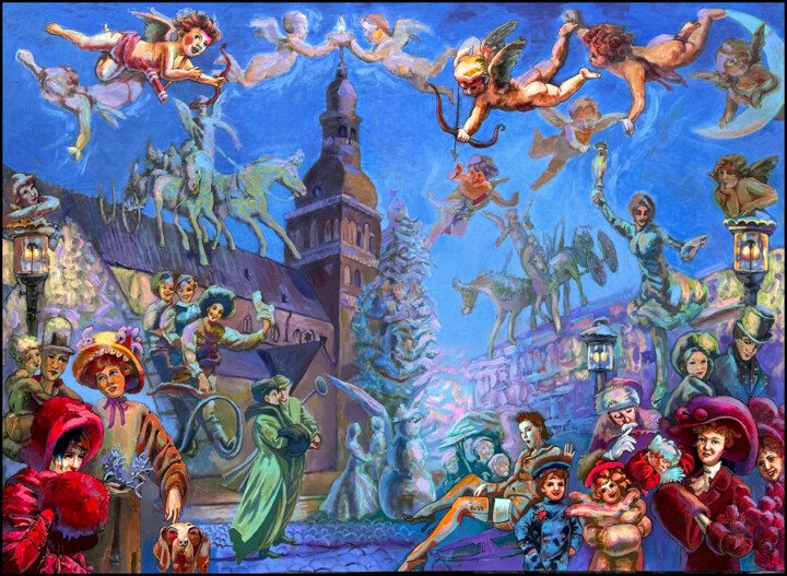 CHRISTMAS FAIRY TALE 绘画, 43.3x59.1 in