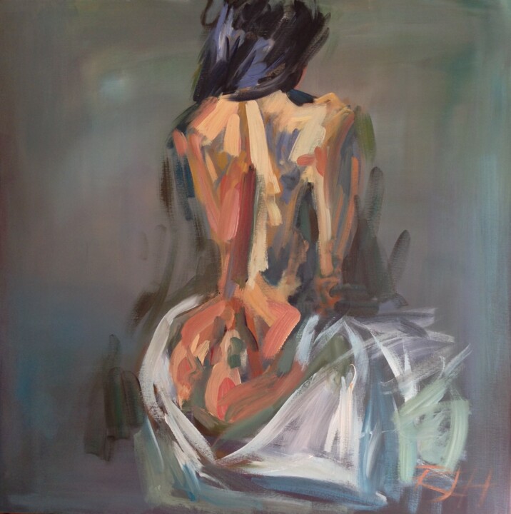 Malerei mit dem Titel "INGÉNUE" von Roberta Heslop, Original-Kunstwerk, Acryl Auf Keilrahmen aus Holz montiert