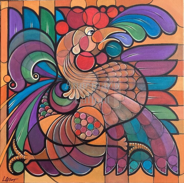 Cocorico 绘画, 19.7x19.7 in