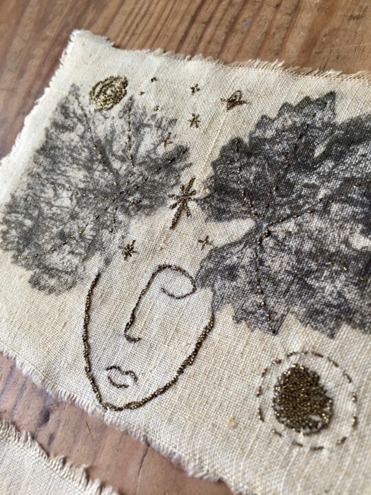 섬유 예술,  3.7x5.3 in 