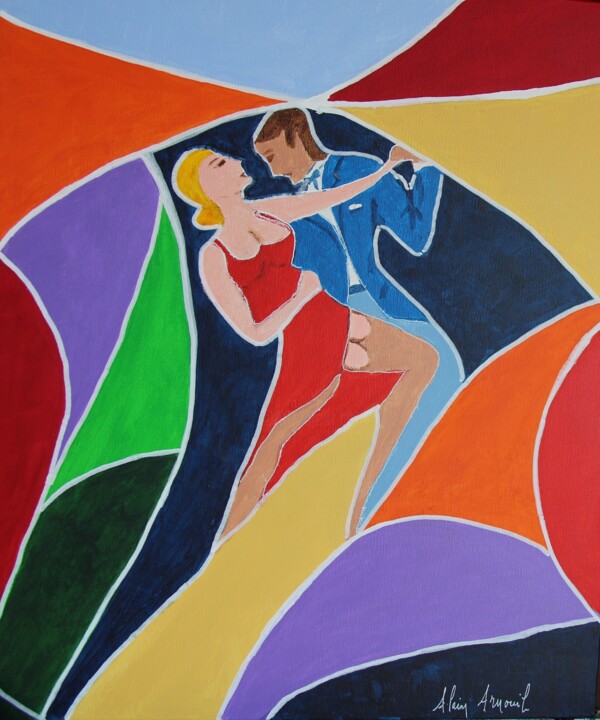 COMPLETEMENT TANGO 绘画, 21.7x18.1 in