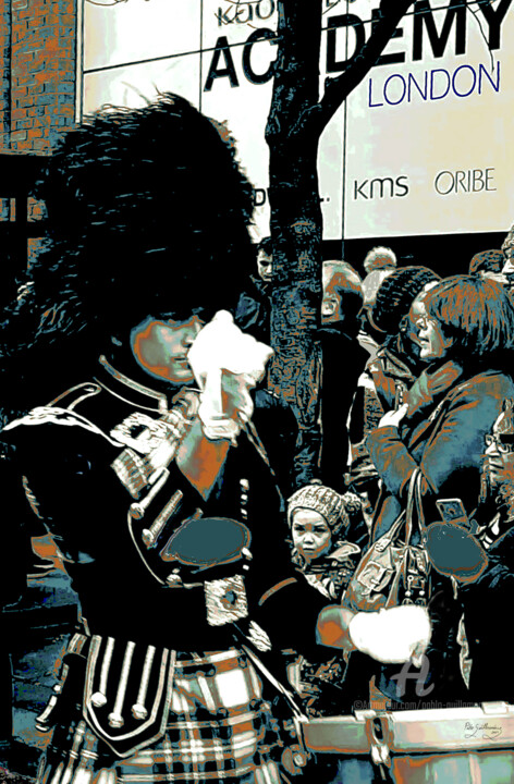 London Scottish Band Drummer 摄影, 47.2x31.5 in