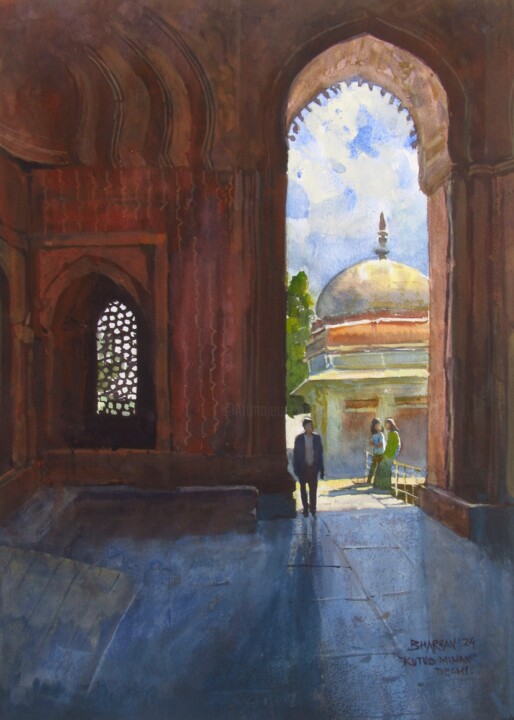 View through the Arch Painting, 17x12 in