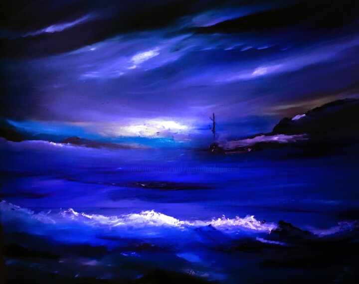 Painting titled "Oxygène" by Pascal Jung, Original Artwork, Oil