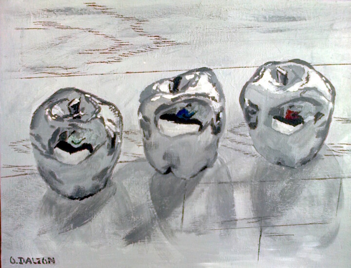 Le gris miroité 绘画, 10.6x13.8 in