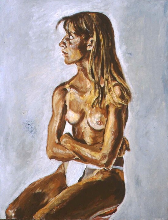 Jeune fille au minimum. 绘画, 25.6x17.7 in