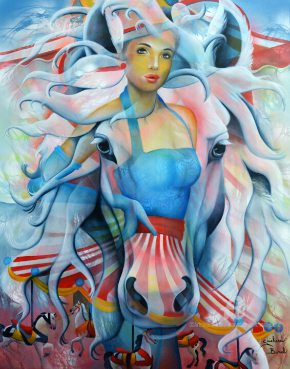 Peinture intitulée "L'échapée sauvage" par Jeannette Guichard-Bunel, Œuvre d'art originale, Huile