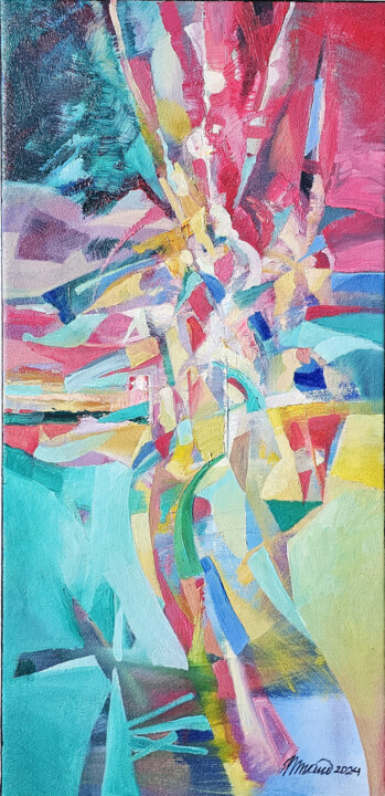STRANGER IN MOSCOW Painting, 26x12.6 in
