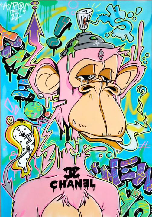 Bored Ape Yacht Club - Liquid time 绘画, 39.4x27.6 in