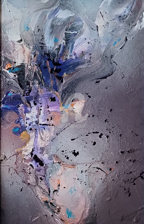 Small size fascinating abstract still life by master Ovidiu 绘画, 11.8x7.1 in
