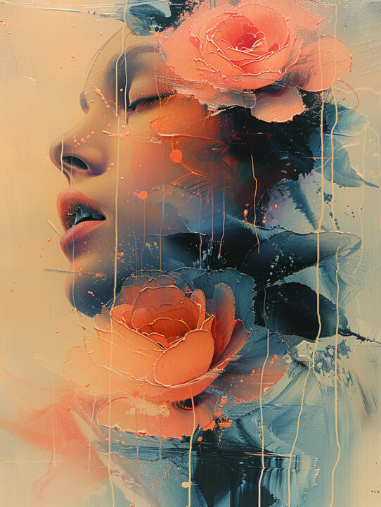 数字艺术 标题为“DREAMS 2 - canvas p…” 由Ekaterina Larina, 原创艺术品, 油
