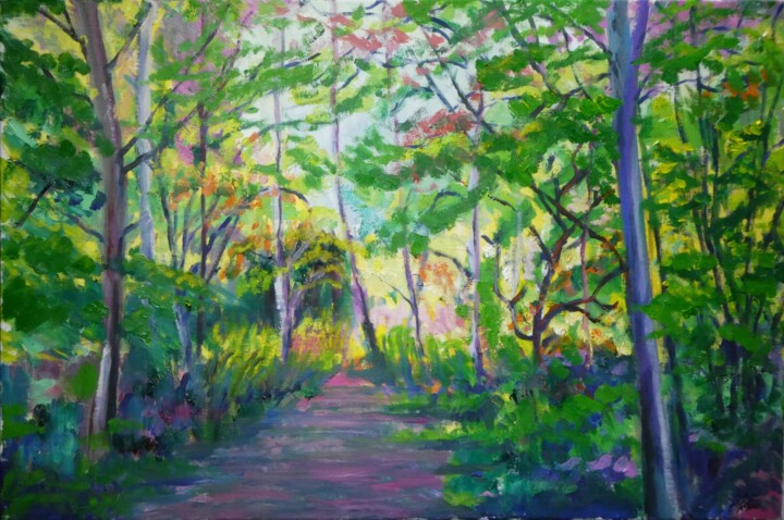 Walk in the woods, pathway 2 Painting, 19.7x27.6 in