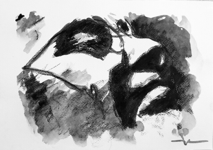 Man In Black 24 绘画, 8.3x11.7 in