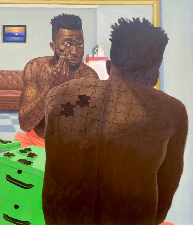 Mirror on the wall 绘画, 44.9x39.4 in