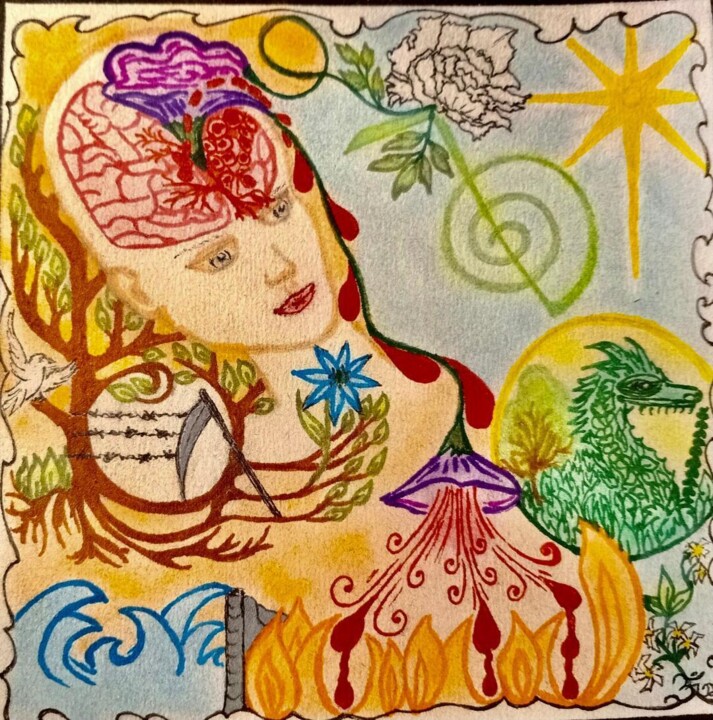 Torture méningée & Gratitude 图画, 5.1x5.1 in