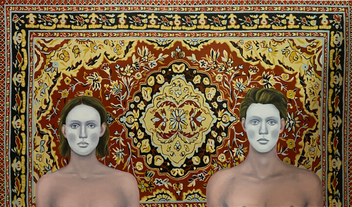 LET'S GET TO KNOW EACH OTHER Painting, 27.6x47.2 in