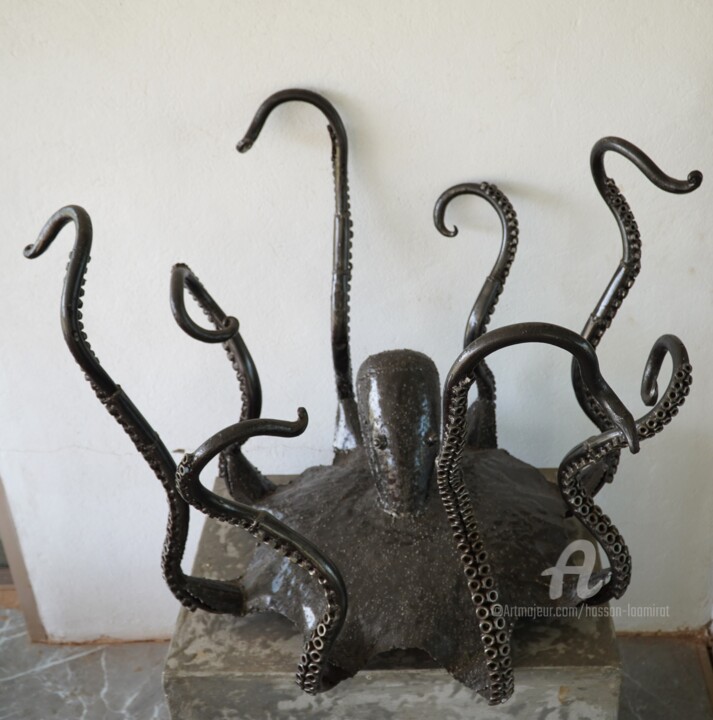 Sculpture Et Pied De Table Poulpe En Métal 雕塑, 27.6x39.4 in