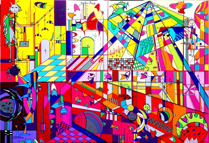 Malerei mit dem Titel "Confluence de moder…" von Vera Ivanaj, Original-Kunstwerk, Acryl