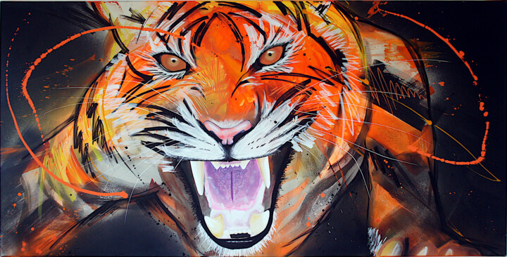 Tiger Jojo 绘画, 39.4x78.7 in