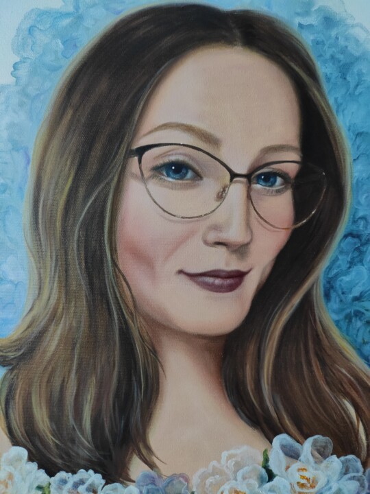 Portrait of a girl Evgenia 绘画, 19.7x15.8 in