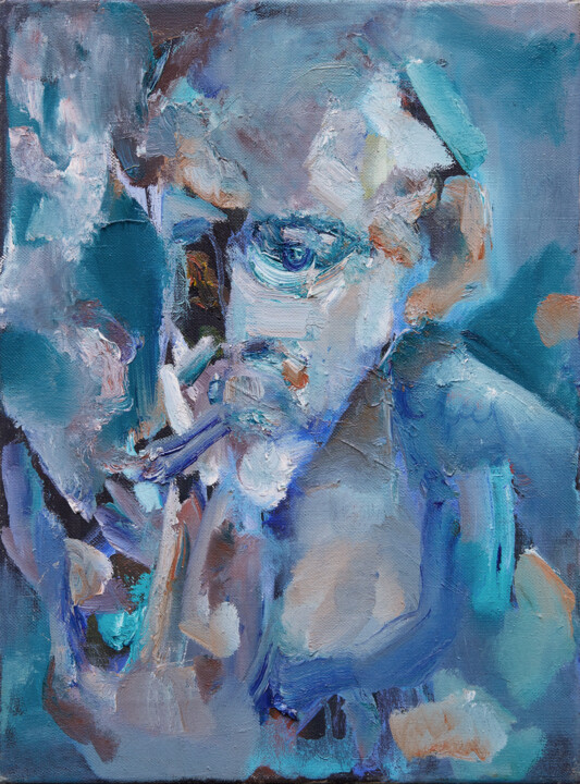 Smoke Break 绘画, 15.8x11.8 in