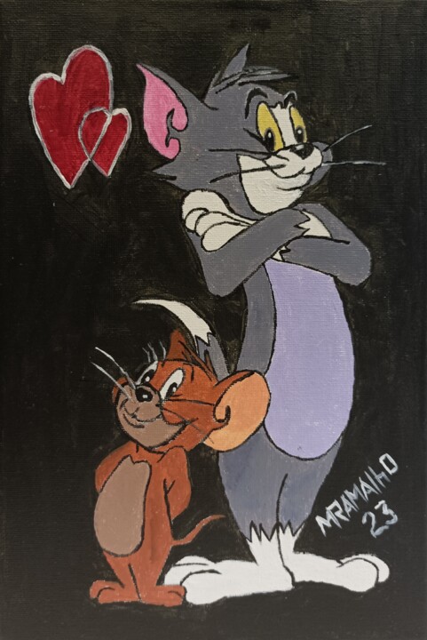 Tom e Jerry 绘画, 11.8x8.3 in