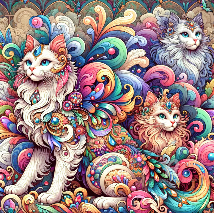 Il gatto arcobaleno 数字艺术