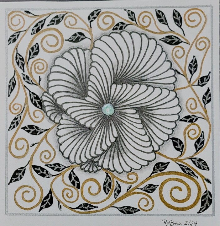 Zentangle 2 绘画, 4.7x4.7 in