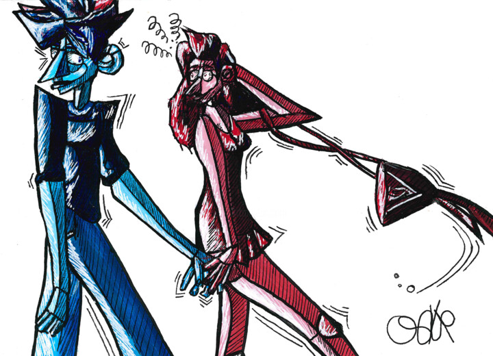 Le couple standard 绘画, 5.1x6.3 in