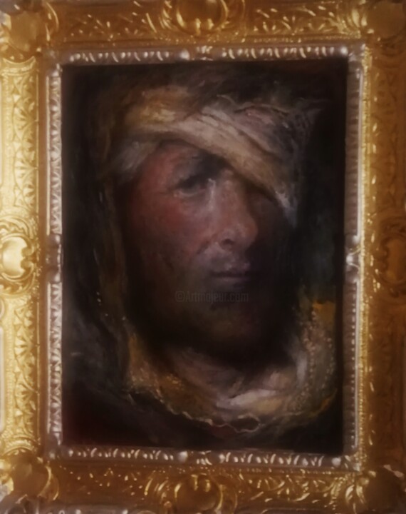 D'après Désiré François Laugée, Homme avec un Bandage 绘画, 17.5x14.2 in