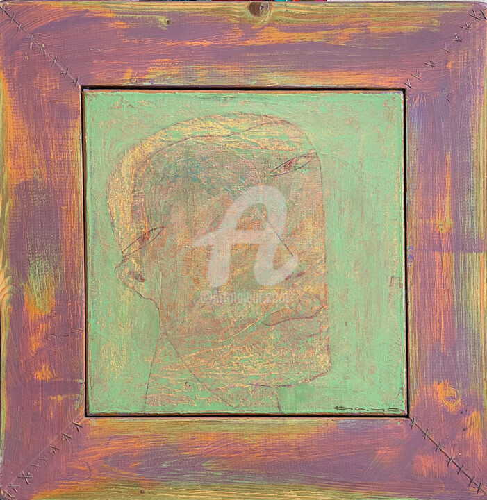 Painting titled "Thoughts" by Gago Chtchyan, Original Artwork, Acrylic Mounted on Wood Stretcher frame