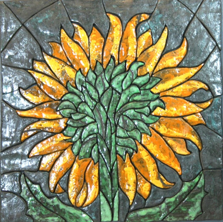 Sunflower seen from behind 雕塑, 24.8x24.8 in